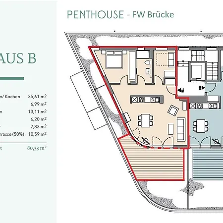 Penthouse Bruecke - B11 Apartament *