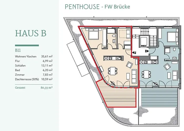 Penthouse Bruecke - B11 Appartement *